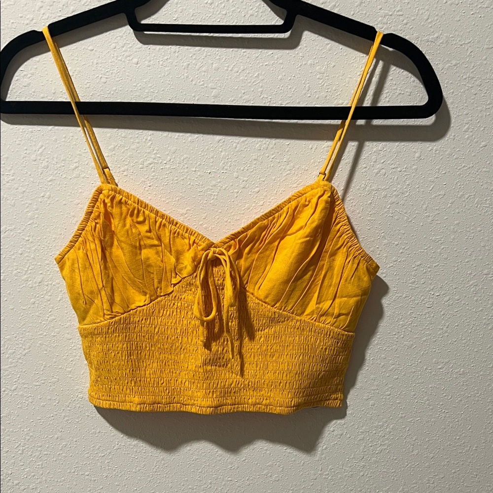 Yellow Ruched Women's Top